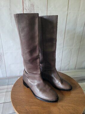 Cole Haan Women’s Sz9 Alder Brown (Gray) Leather/Suede Tall Knee-High Boots